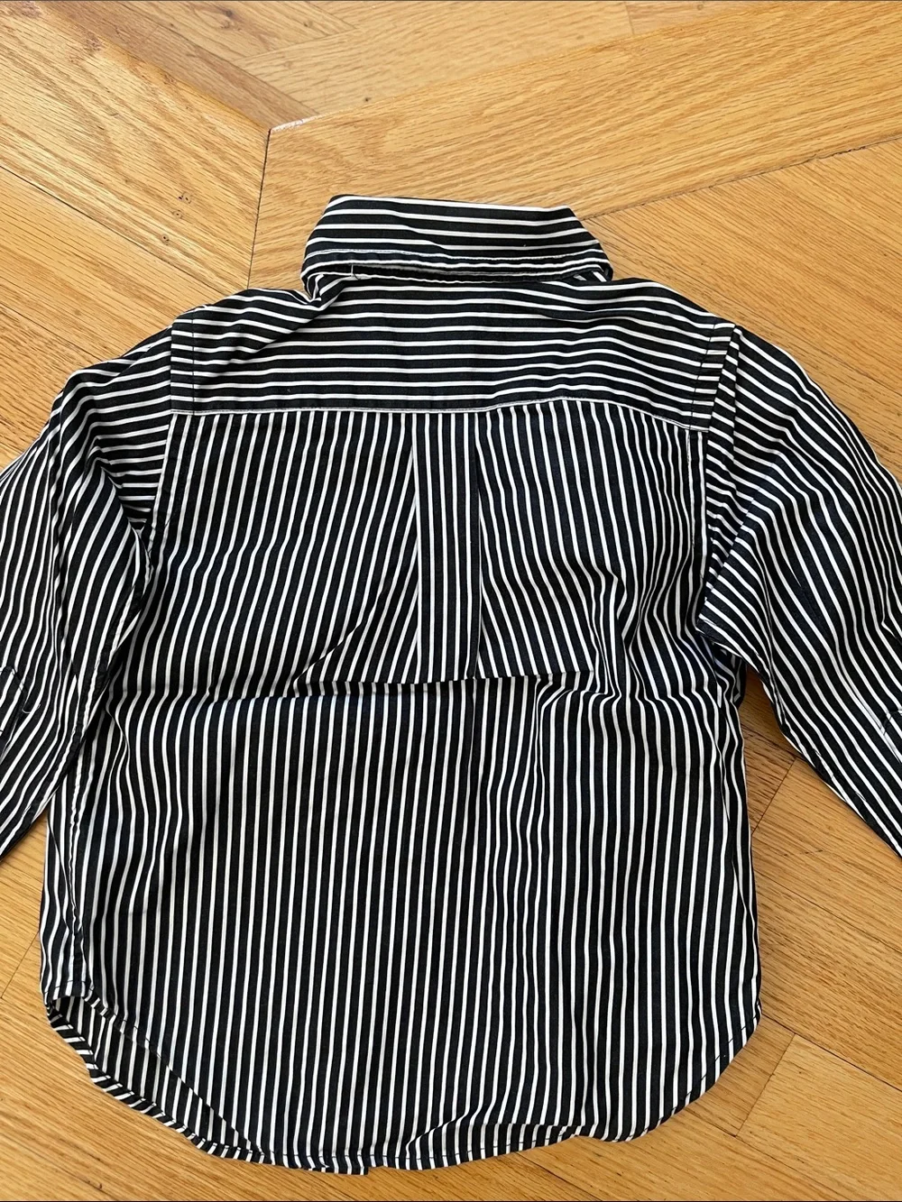 Ralph Lauren Black and White Vertical Stripe Button-Down Shirt - toddler 2T